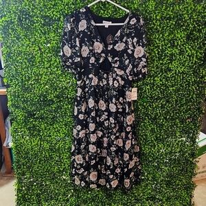 Bar III Women's Floral Print Cutout Dress Medium NWT
